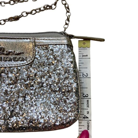 My Flat in London Silver Sparkly Small Bag with Detachable Silver Strap - Picture 9 of 14
